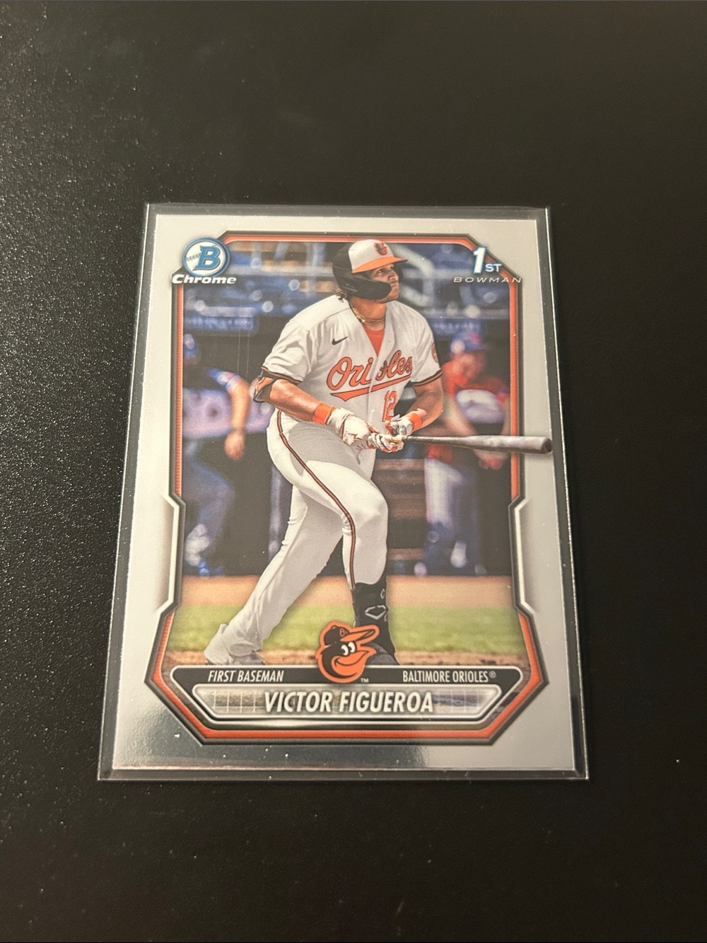 Topps Orioles White Orange Baseball Card - Victor Figueroa